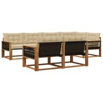vidaXL Ensemble de canapés d'extérieur 7 pc Naturel et Beige