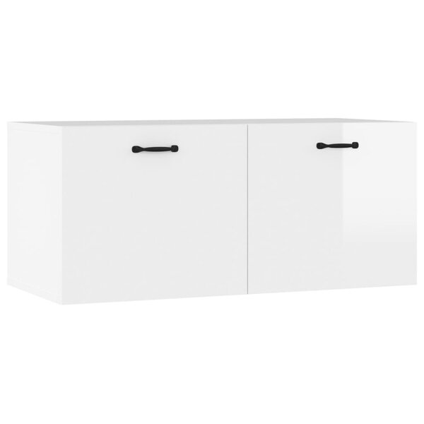 vidaXL Armoire murale blanc brillant 80x36 5x35 cm bois d'ingénierie
