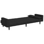 vidaXL Canapé-lit à 2 places avec repose-pied noir tissu