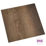 vidaXL Dalles de plancher autoadhésives 55 Pièces PVC 5 11 m² marron