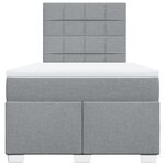 vidaXL Sommier à lattes de lit avec matelas Gris clair 120x200cm Tissu