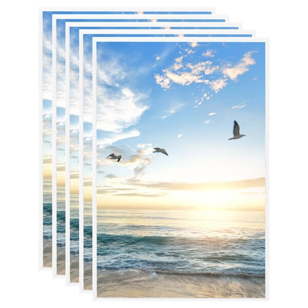 vidaXL Collage de cadres photo 5 Pièces de mur Blanc 42x59 4 cm MDF