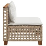 vidaXL Canapé de jardin sans accoudoirs coussins beige résine tressée