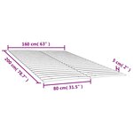 vidaXL Lattes de rechange pour sommier avec 48 lattes 2 pièces 80 x 200 cm