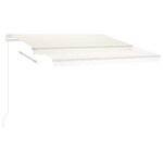 vidaXL Auvent automatique avec capteur de vent et LED 350x250 cm Crème