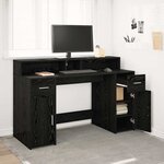 vidaXL Bureau avec porte Chêne noir 140 x 55 x 91 cm Bois d'ingénierie