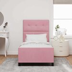 vidaXL Cadre de lit avec tête de lit Rose 80 x 200 cm Velours