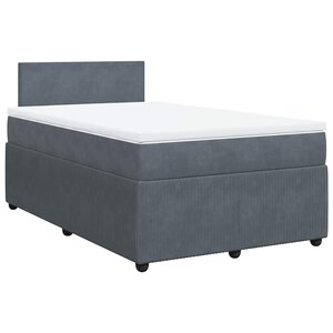 vidaXL Sommier à lattes de lit et matelas Gris foncé 120x200cm Velours