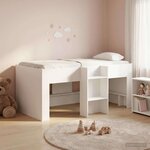 vidaXL Cadre de Lit Élevé pour Enfants 2 Pièces Blanc Bois d'ingénierie