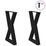 vidaXL Pieds de table à manger 2 pièces Noir 60 x (72-73 3) cm Acier