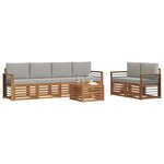 vidaXL Ensemble de canapés d'extérieur 7 Pièces Gris Naturel et Clair