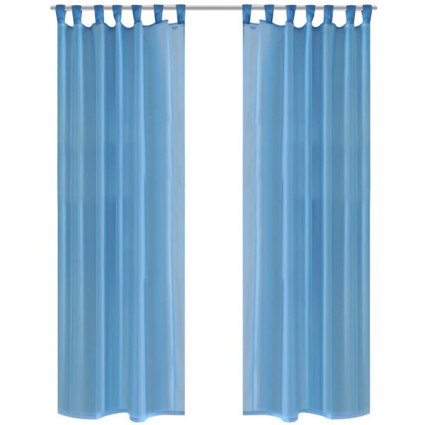 vidaXL Rideau fin Turquoise 140x245 cm 2 Pièces