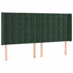 vidaXL Tête de lit avec oreilles Vert foncé 203x16x118/128 cm Velours