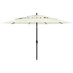vidaXL Parasol de jardin à 3 niveaux avec mât en aluminium sable 3 5 m