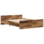 vidaXL Cadre de lit sans matelas vieux bois 135x190cm bois ingénierie