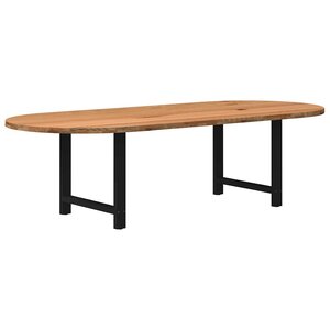 vidaXL Table à manger marron clair bois de chêne massif ovale