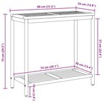 vidaXL Table de jardin avec stockage Naturel et noir 80 x 35 x 75 cm