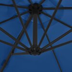 vidaXL Parasol de jardin en porte-à-faux avec mât en acier bleu azuré