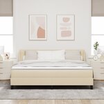 Lit box spring vidaXL avec matelas crème 180x200 cm tissu