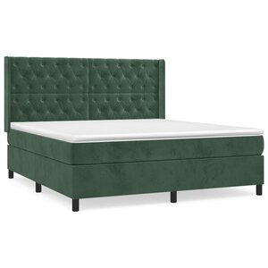 vidaXL Sommier à lattes de lit et matelas Vert foncé 160x200cm Velours