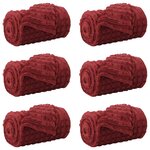 vidaXL Couvertures à jeter 6 Pièces Rouge Bordeaux 270 x 240 cm Toison