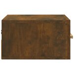 vidaXL Table de chevet murale chêne fumé 35x35x20 cm