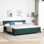 vidaXL Lit à ressorts avec matelas Vert foncé 200 x 200 cm tissu