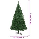 vidaXL Arbre de Noël artificiel avec branches épaisses vert 180 cm PVC