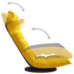 vidaXL Chaise de sol pivotante Jaune Velours