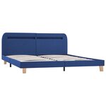 vidaXL Cadre de lit avec LED sans matelas bleu tissu 160x200 cm