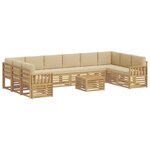 vidaXL Ensemble de canapés d'extérieur 8 Pièces Blanc et Beige
