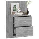 vidaXL Table de chevet murale Sonoma gris