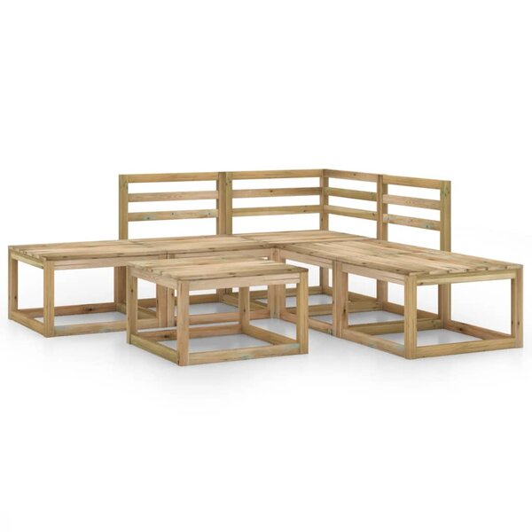 vidaXL Salon de jardin 6 Pièces bois de pin imprégné de vert