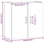 vidaXL Armoire murale noir 60x31x60 cm bois d'ingénierie
