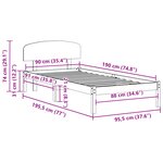 vidaXL Cadre de Lit avec Tête de Lit Blanc 90x190 cm Bois Massif en Pin