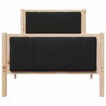 vidaXL Cadre de lit Marron et noir 90 x 190 cm Bois massif en pin