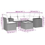 vidaXL Salon de jardin 6 Pièces avec coussins gris clair résine tressée