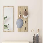 vidaXL Porte-manteau mural Montage mural Chêne sonoma 30 x 1.5 x 80 cm