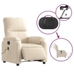 vidaXL Fauteuil inclinable de massage électrique beige
