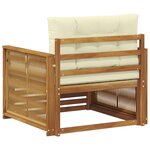 vidaXL Canapé d’extérieur Bois d'Acacia Massif Naturel et Crème