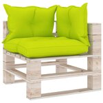 Vidaxl canapé palette à 3 places de jardin avec coussins bois de pin