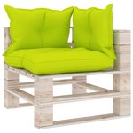 vidaXL Canapé palette de jardin 3 places et coussins bois de pin