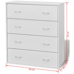 vidaXL Buffet avec 4 tiroirs 60x30 5x71 cm Blanc