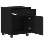 Cabinet roulant vidaXL en chêne noir 45x38x54 cm en bois d'ingénierie