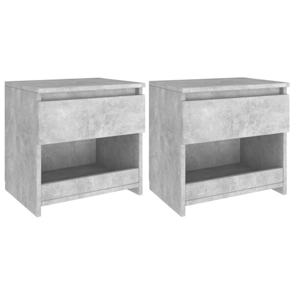 vidaXL Tables de chevet 2 Pièces Gris béton 40x30x39 cm Aggloméré