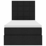 vidaXL Lit avec rangement et matelas Noir 90 x 200 cm Polyester