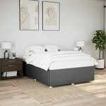 vidaXL Cadre de lit sans matelas gris foncé 140x190 cm tissu