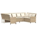 vidaXL Canapé de jardin avec coussins beige résine tressée