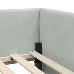 vidaXL Cadre de lit d'angle Autre Gris clair 90 x 190 cm