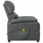 vidaXL Fauteuil de massage Gris foncé Tissu